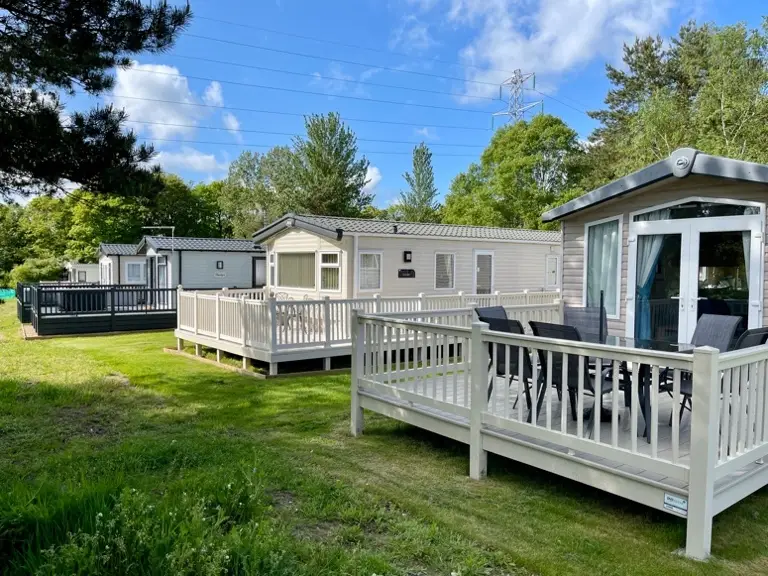 static caravans located on a holiday park
