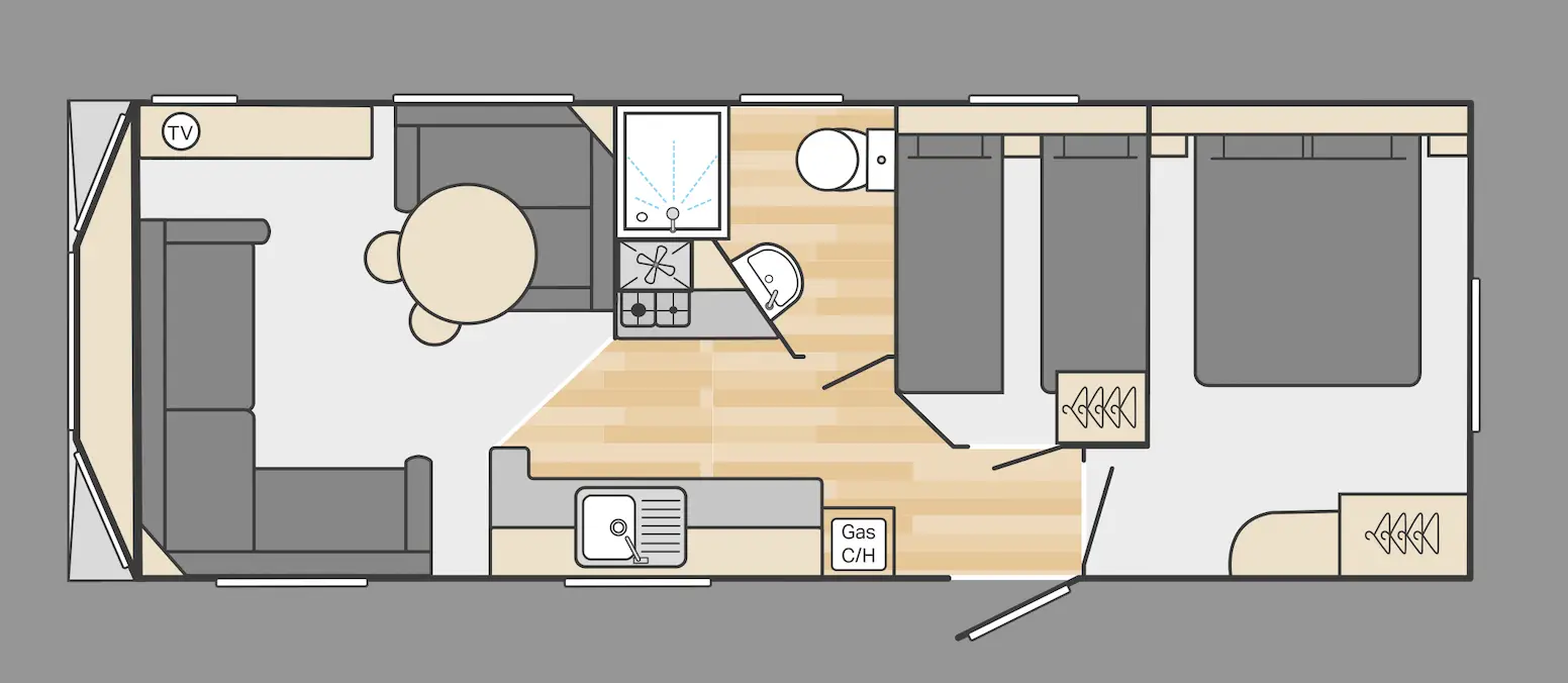 28x10 2 Bed Floor Plan