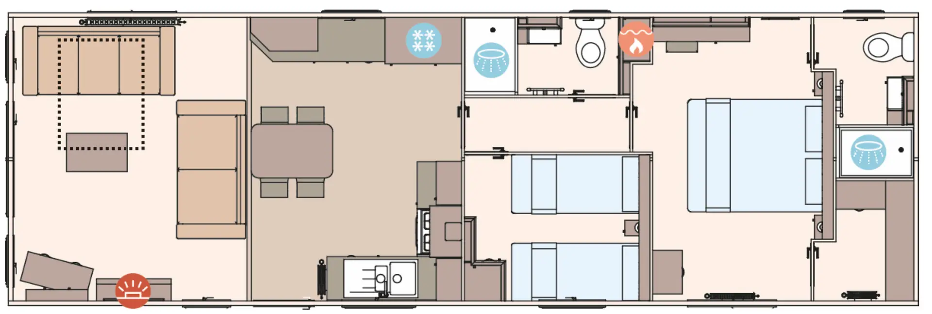 40x13 2 Bedroom floor Plan