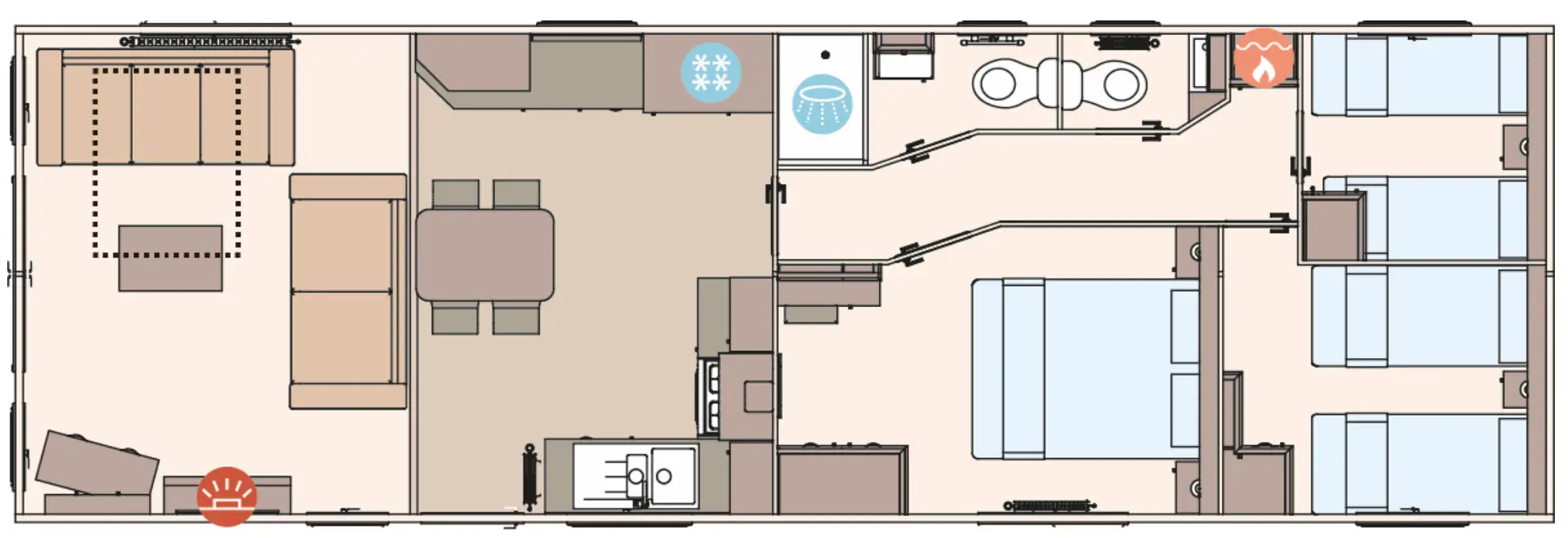40x13 3 Bedroom Floor Plan