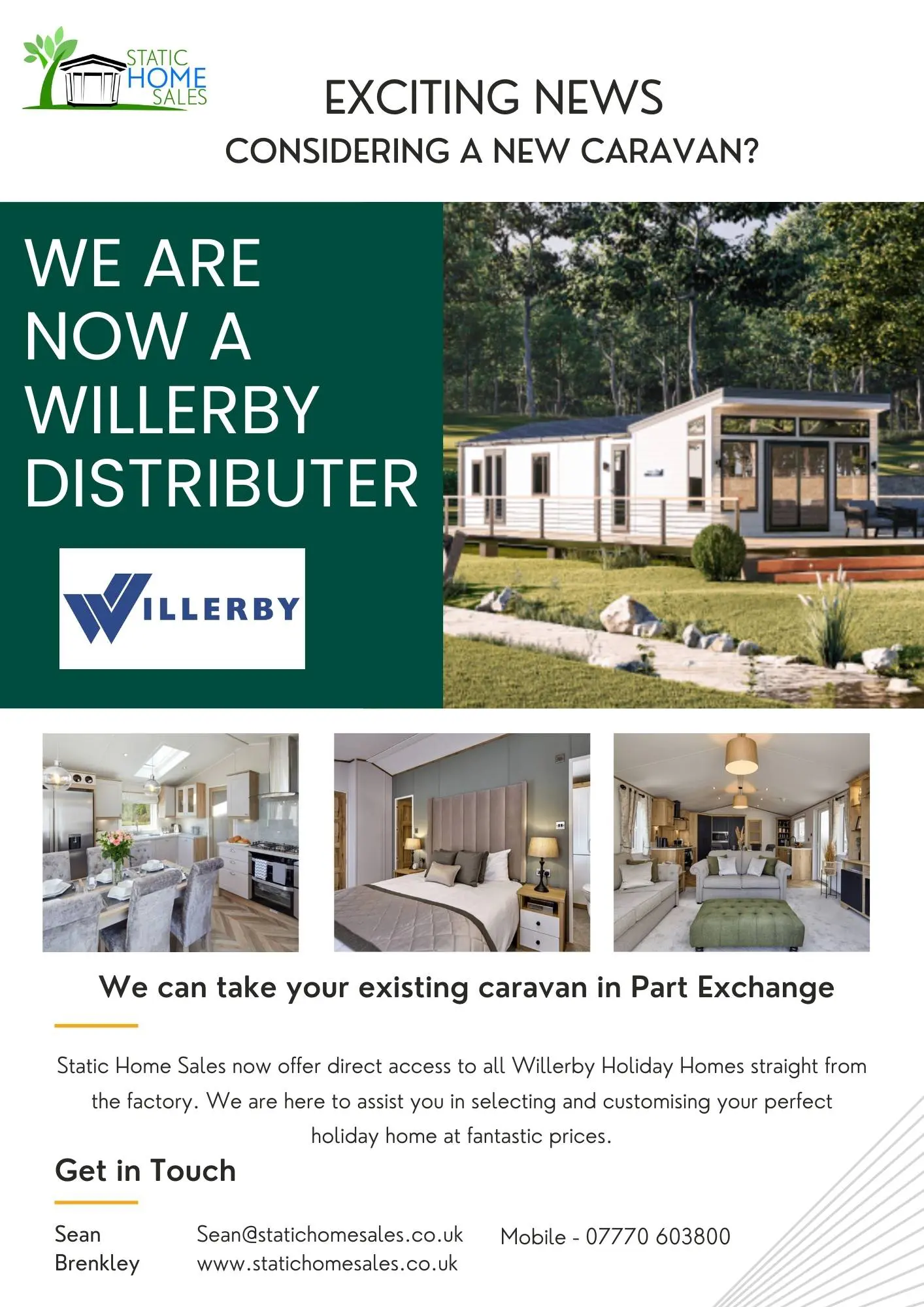 We are now a willerby distributor
